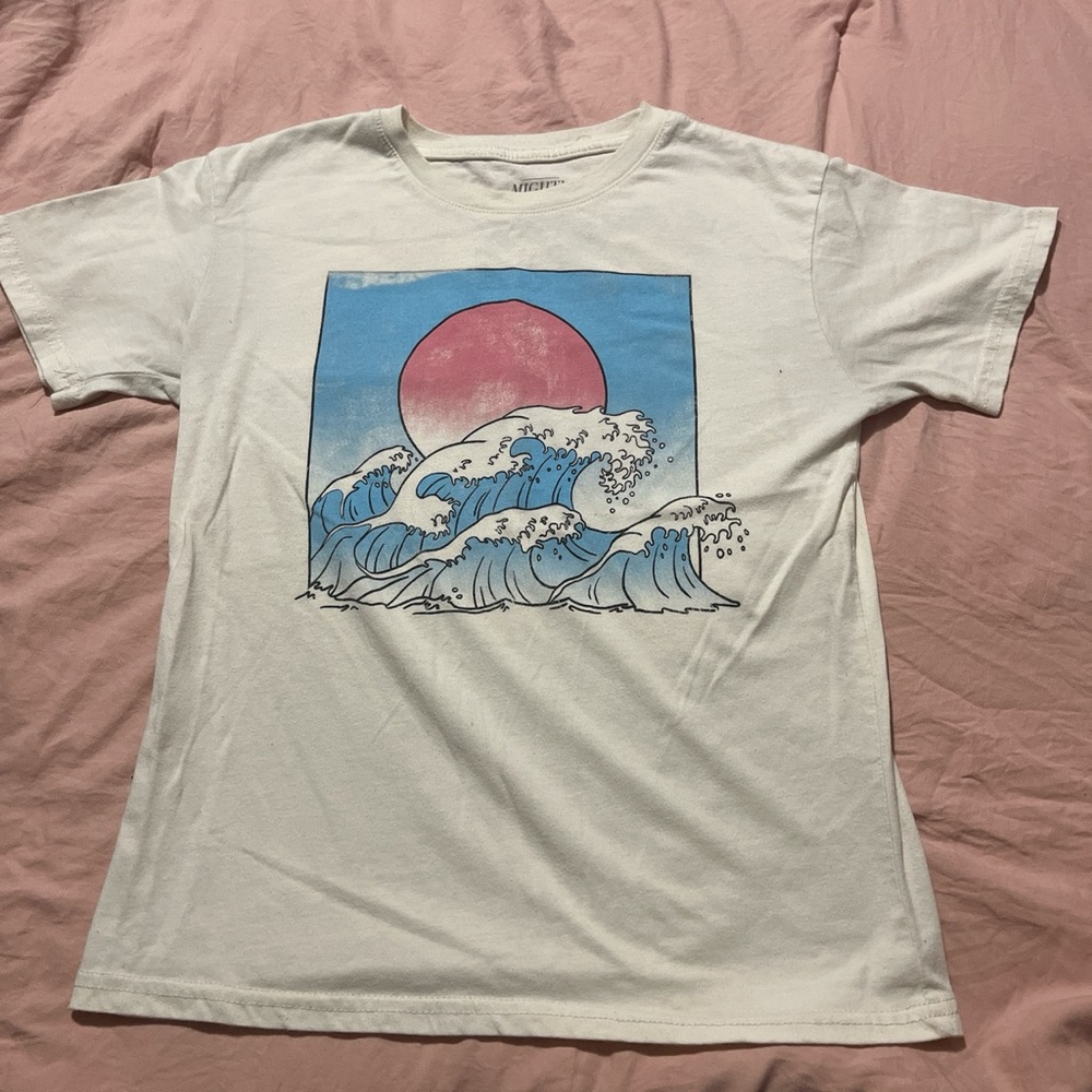 Beige Wave T shirt